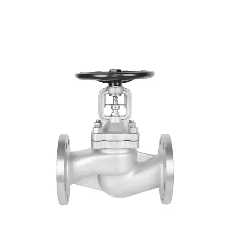 Немецкий стандартный нержавеющий стальной мех с глобусным клапаном — вид спереди