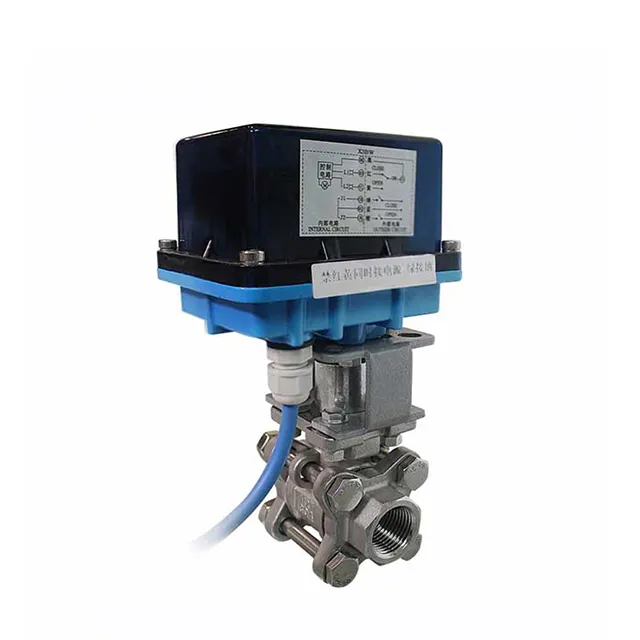 Миниатюрный взрывоустойчивый электрический трёхкомпонентный шаровой клапан 2