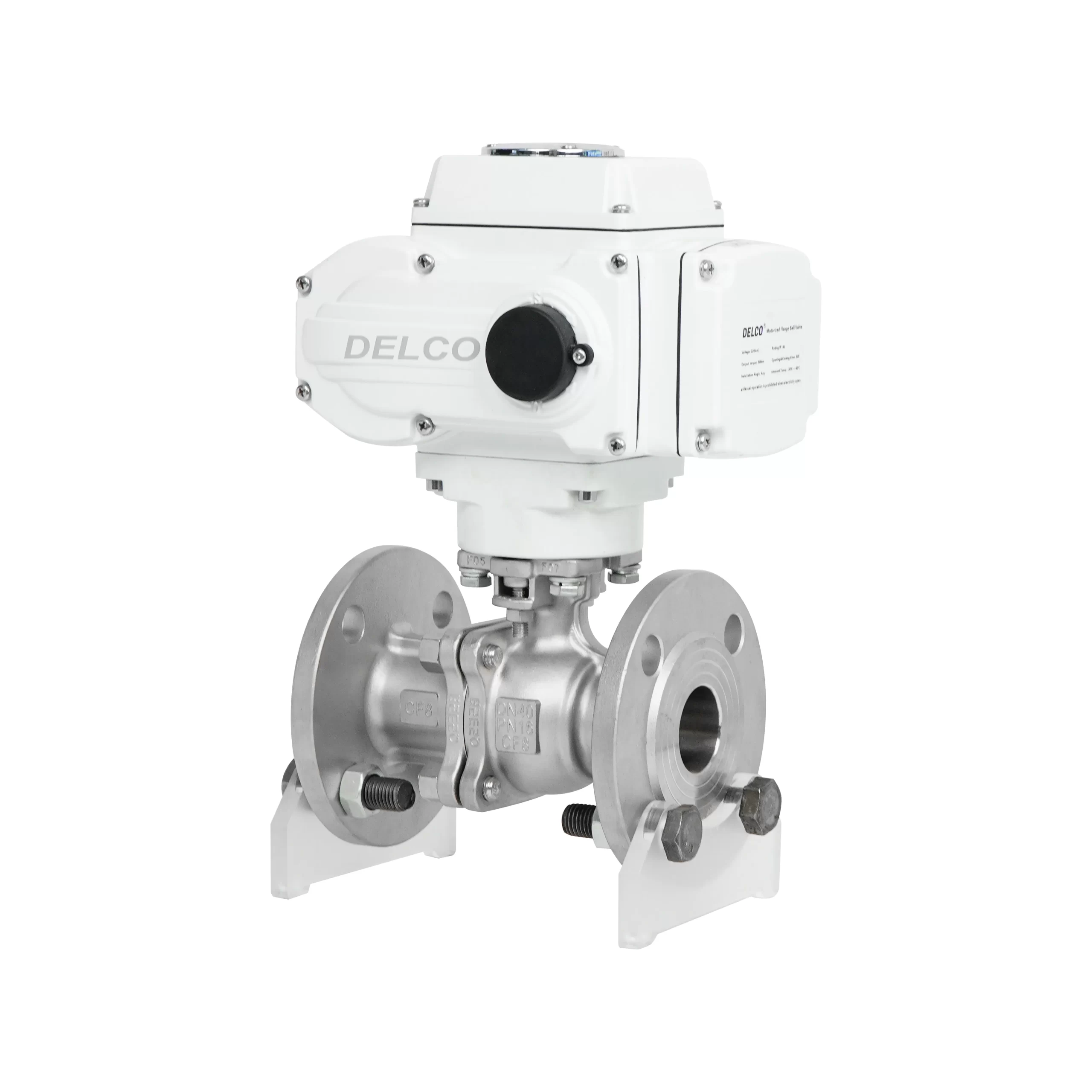 DK55-2PF — электрический двухпозиционный шариковый клапан из нержавеющей стали с фланцем 1