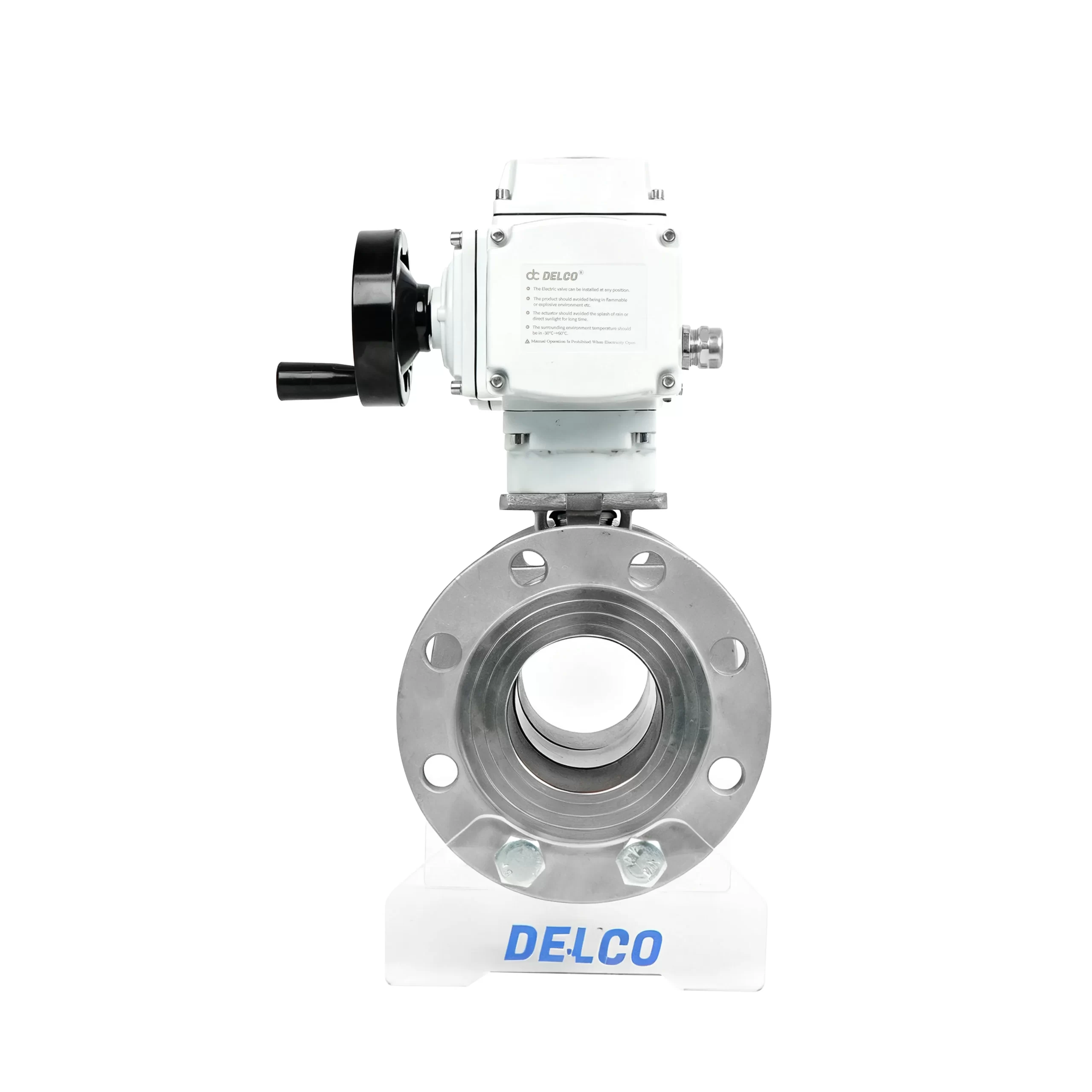 DK55-3PF Электрический трёхкомпонентный шариковый клапан с фланцем из нержавеющей стали 2