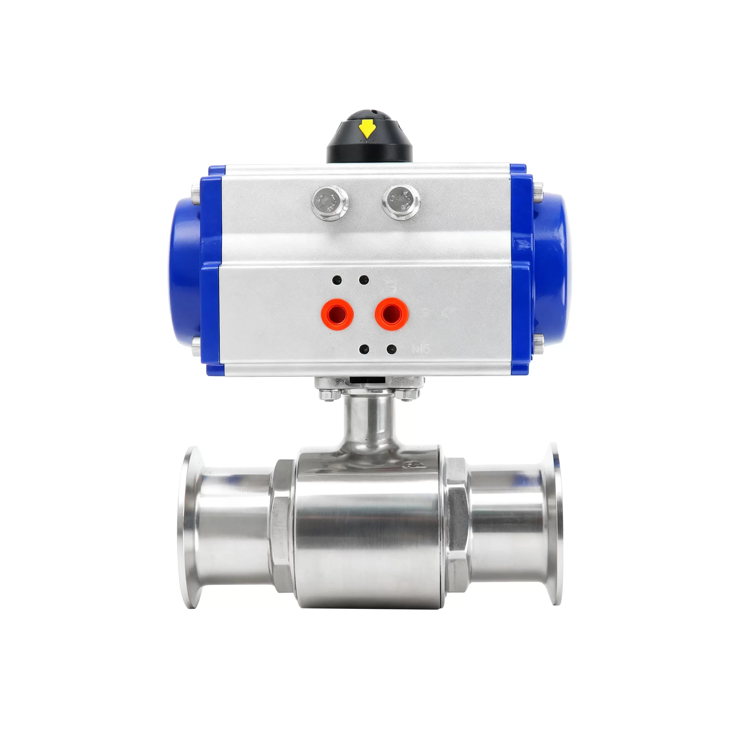 Шариковый клапан с пневматическим санитарным хомутом DK66-2WS 1