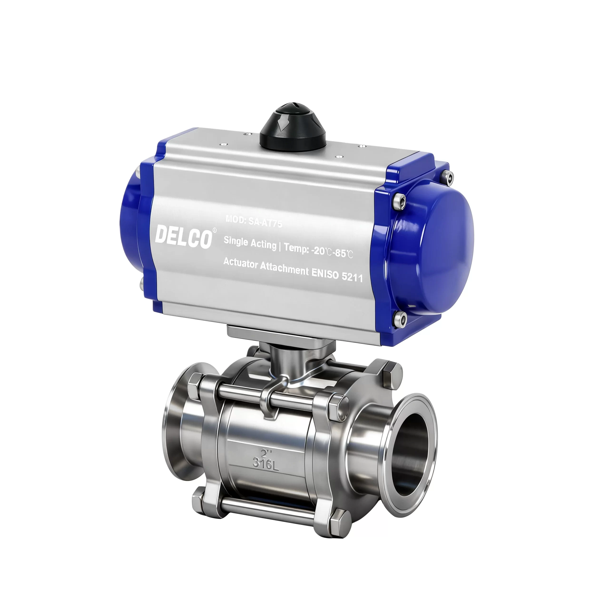 DK66-3PS-WK Pneumatic Sanitary Tri-Clamp Ball Valve 1