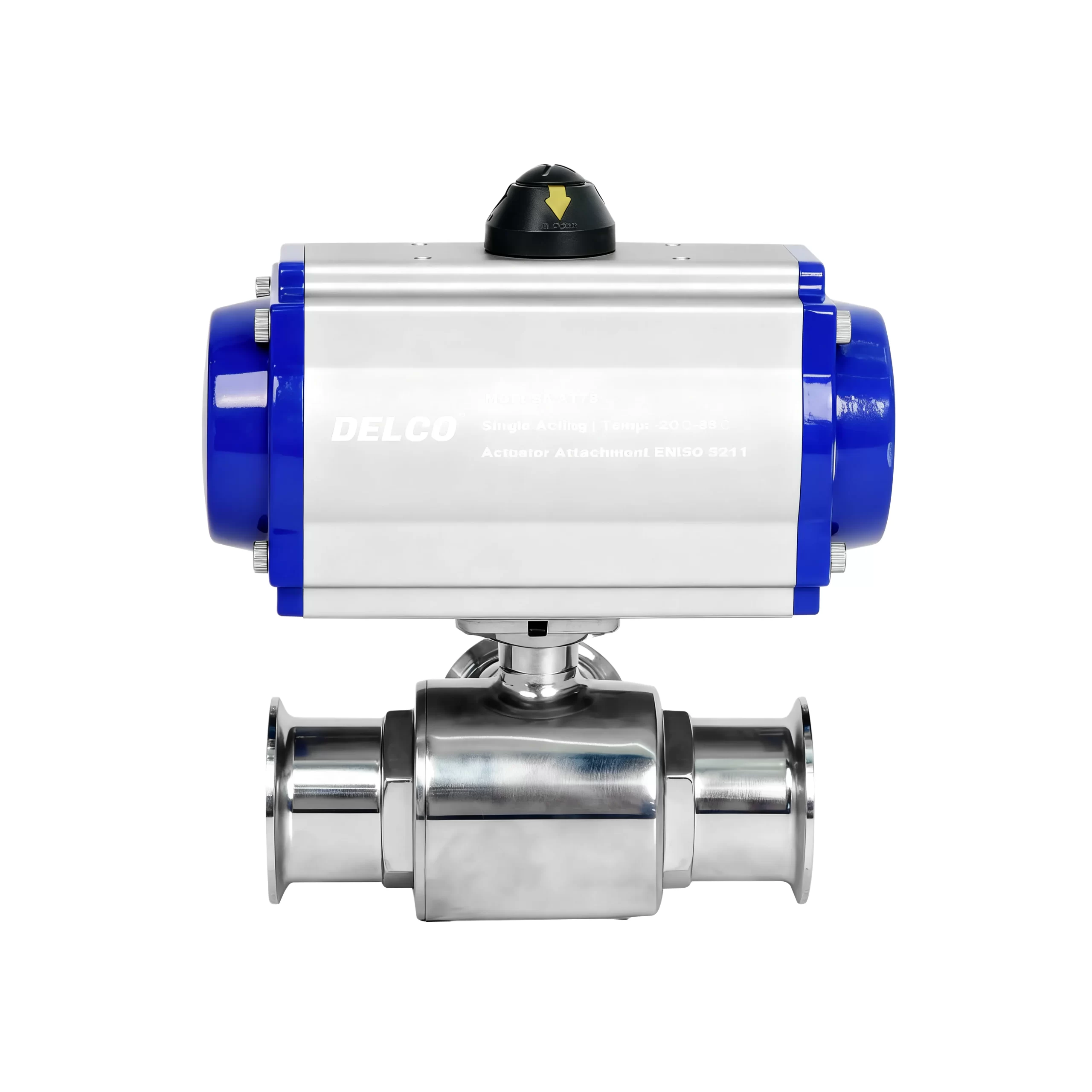 DK66-3WS Pneumatic 3-Way Sanitary Tri-Clamp Ball Valve 3