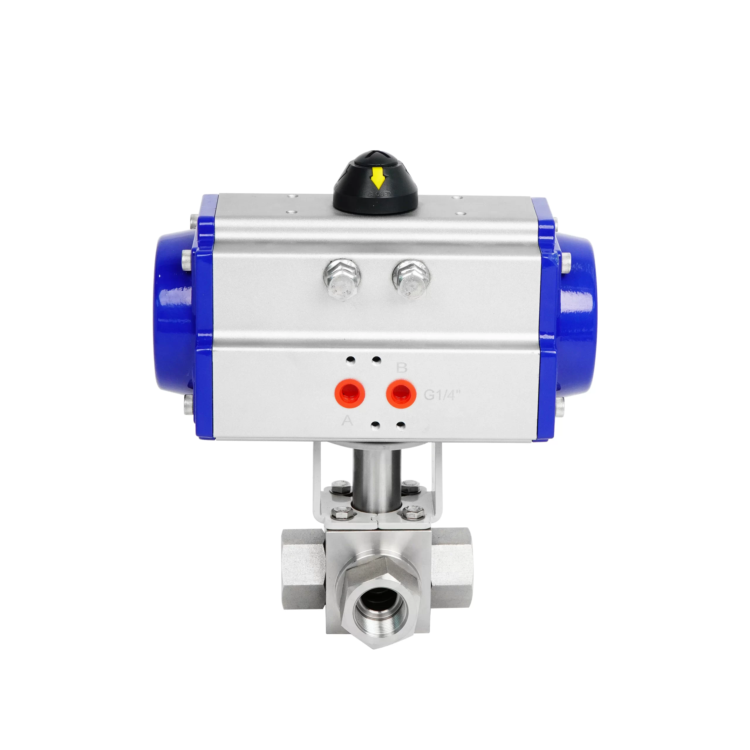 DK66-HG-T Pneumatic 3-Way High-Pressure Threaded Ball Valve 2