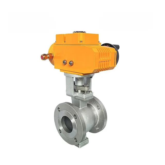 EX-DKV55-VF Электрический взрывоустойчивый V-фланцный клапан из нержавеющей стали 2