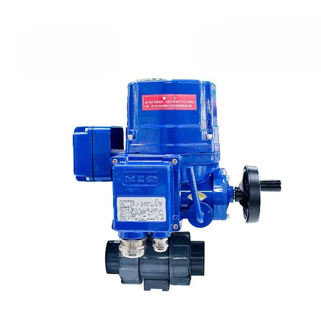 QT-DK55-PL Электрический взрывоустойчивый двухпозиционный ПВХ с двойным соединением шарикового клапана 3