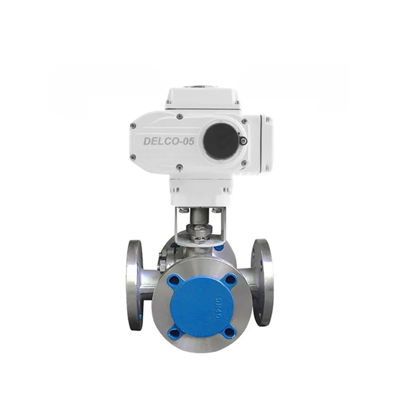 DK55-4T Electric Four-Way Flanged Ball Valve 1