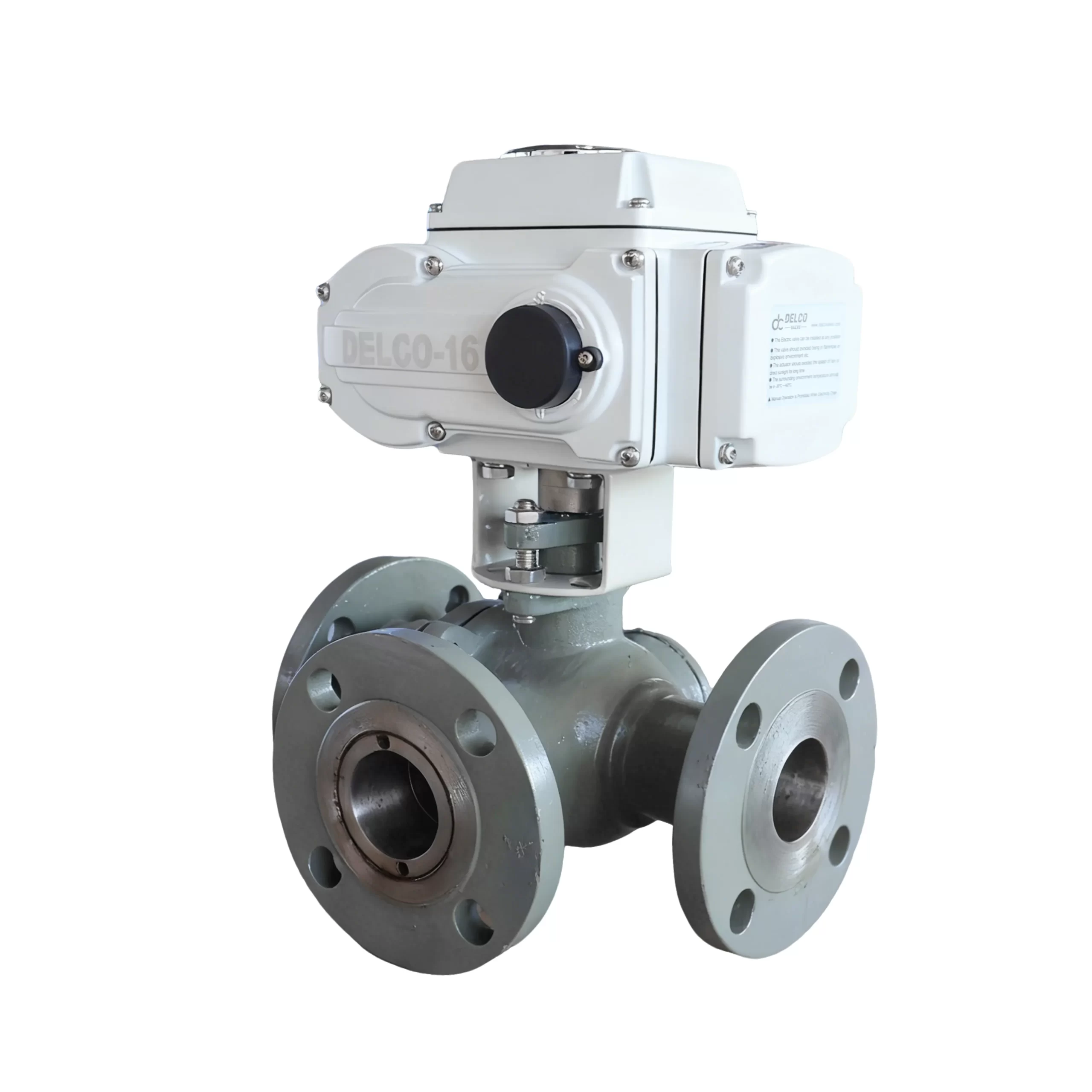 DK55-TFC Electric Three-Way Cast Steel Flange Ball Valve 2