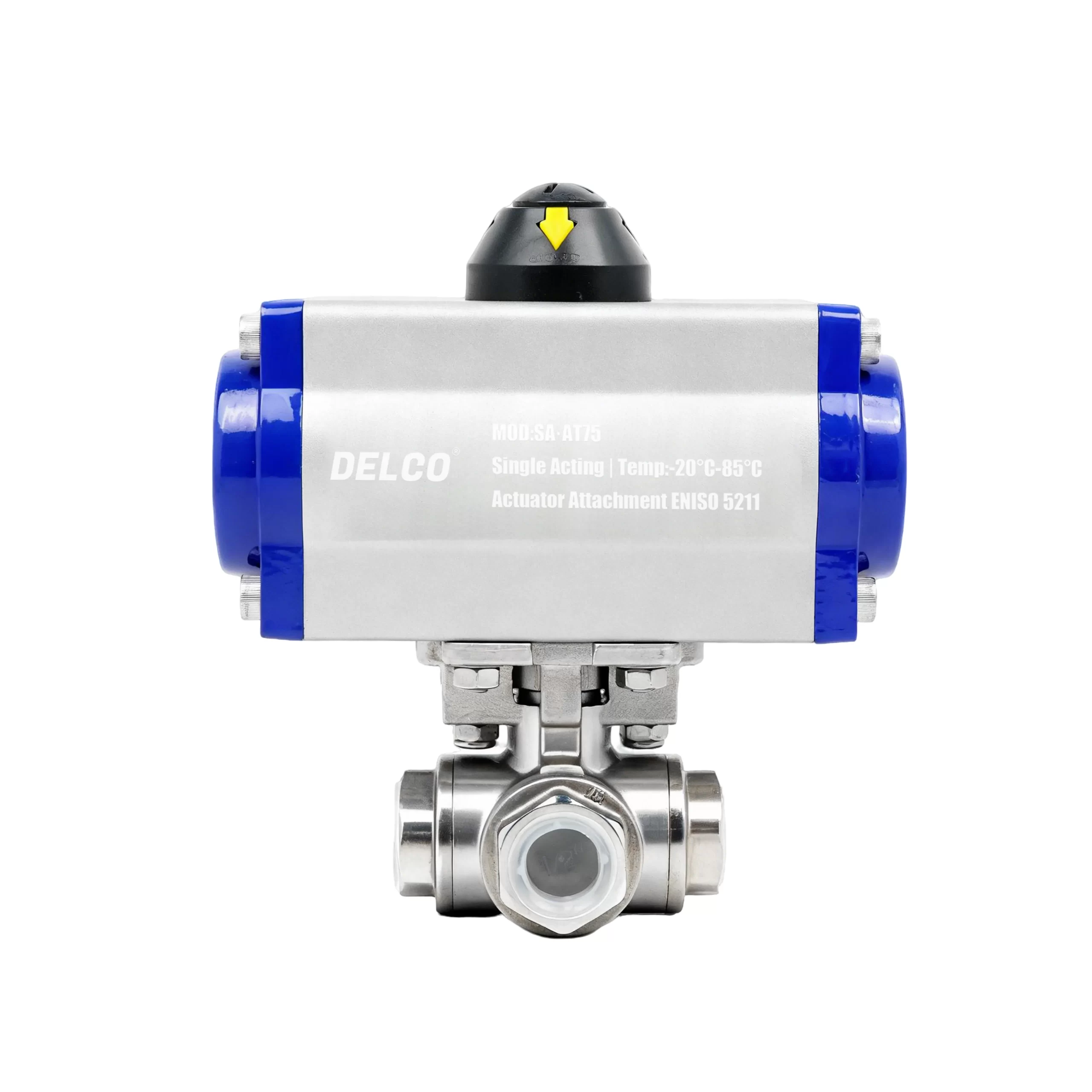 DK66-4T Pneumatic Four-Way Internal Thread Ball Valve 3