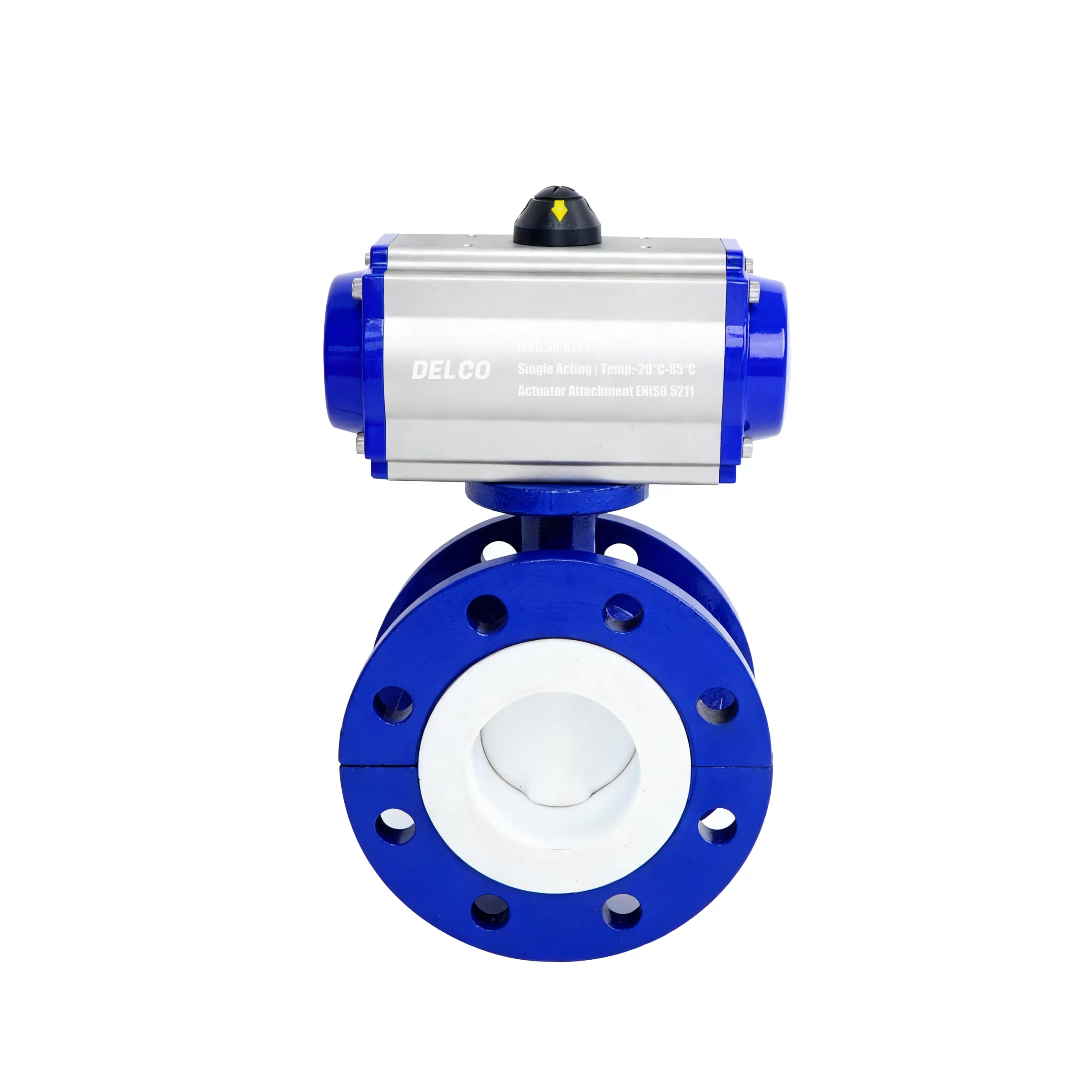 DK67-DCF Pneumatic Fluorine-Lined Flanged Butterfly Valve 3