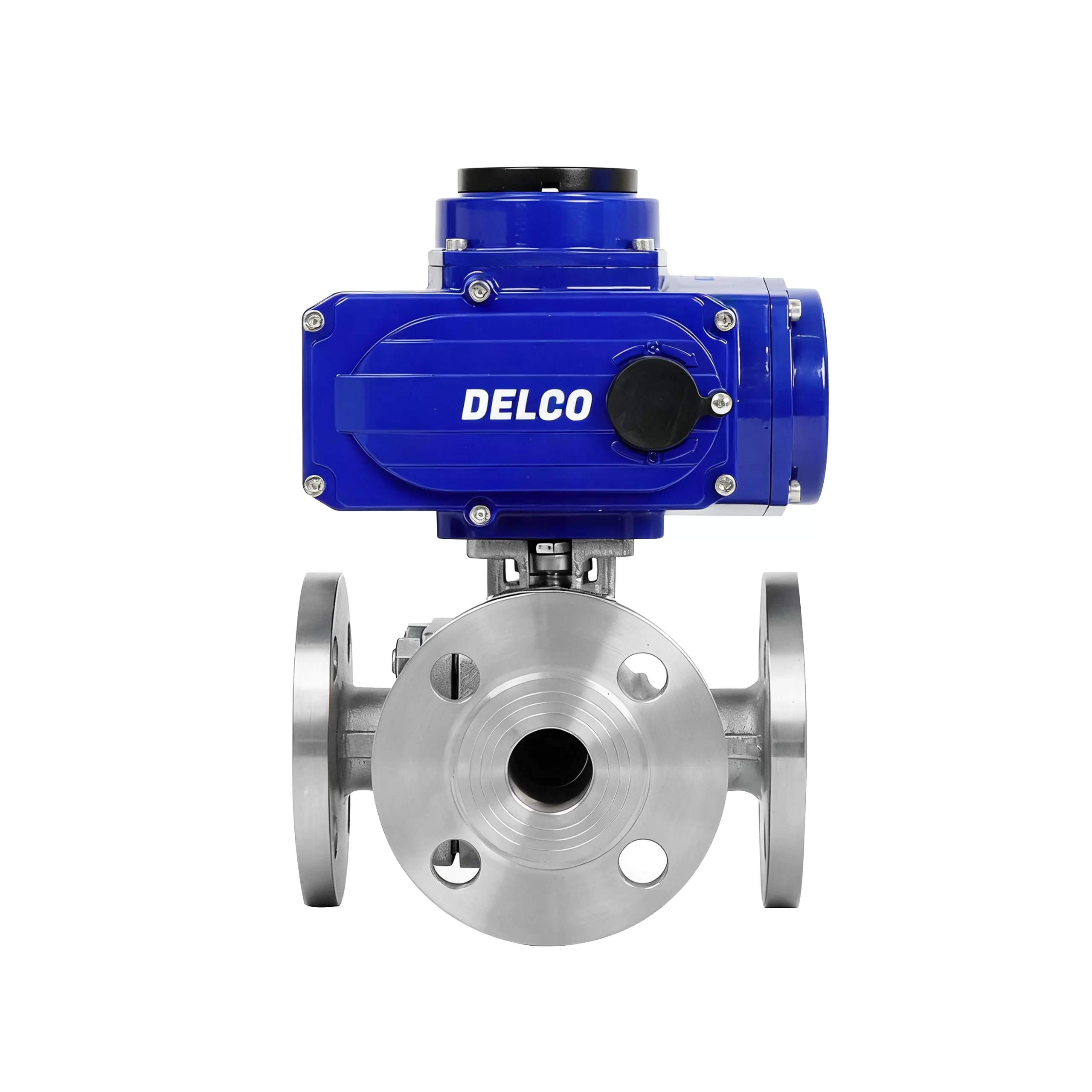 IP67-DK55-TF Electric Three-Way Stainless Steel Flanged Ball Valve 3